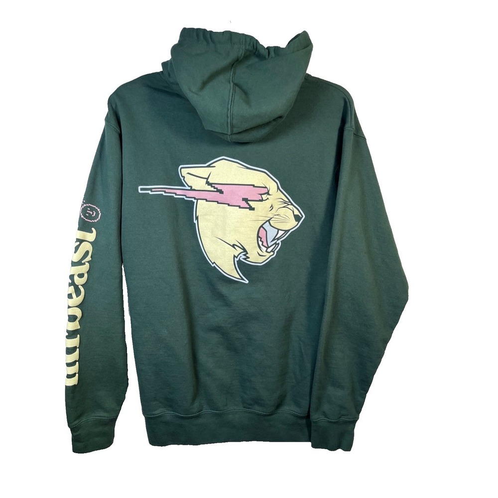 Mr Beast YouTube Creator Lightning Hoodie Green Adult SMALL Heavyweight